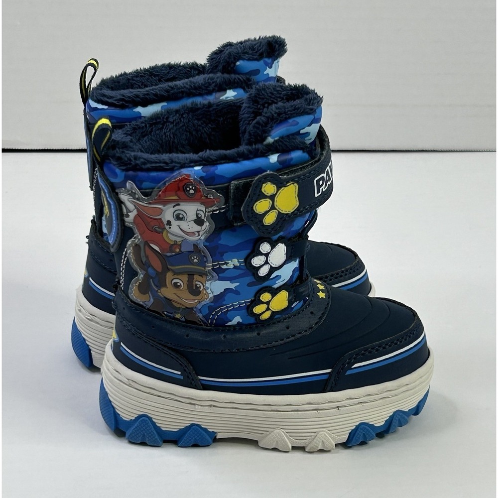 Nickelodeon Paw Patrol Chase + Marshall Dogs Toddler Boys 6 Snow Boots New Blue